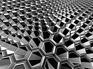 Futuristic Blue Hexagon Pattern Tile Background