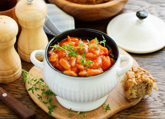 bean stew with vegetables.