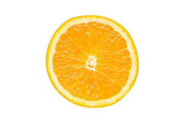 Half of orange isolated on white background