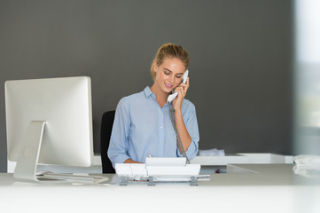Receptionist on phone