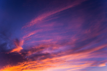 Beautiful sunset sky background