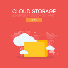 Cloud storage banner concept. Vector