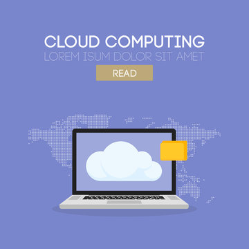 Cloud computing banner concept. Vector