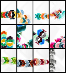 Set of abstract colorful geometric backgrounds