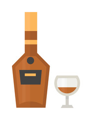Whiskey bottle vector illustration.