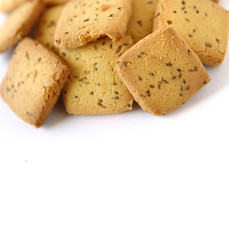 shortbread cumin biscuit - cookies isolated on white background