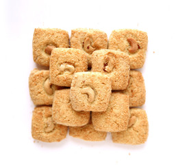 shortbread cumin biscuit - cookies isolated on white background