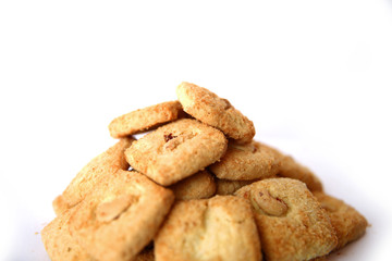 shortbread cumin biscuit - cookies isolated on white background