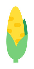 Corn cobs vector illustration. Healthy grain maize vegetable cob corn. Yellow agriculture farm ingredient corn. Nature harvest golden popcorn kernels sweet vegetarian sweet corn seed.