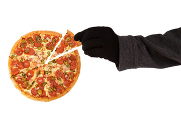 Stealing a slice of pizza
