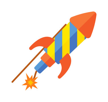 Toy rocket vector illustration.