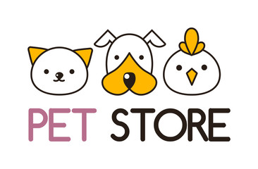 Cat, dog and bird vector illustration