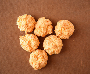 Coconut Cookies on wooden background