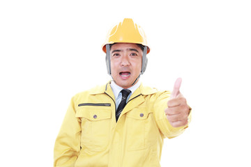 笑顔の労働者