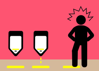 Illustration Wut über verschmutztes WC