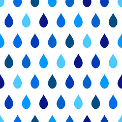 Blue Tone Rain White Background Vector Illustration