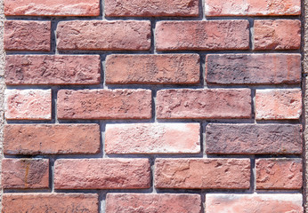 Close up red brick wall texture, use as background.