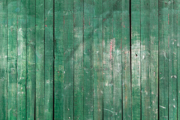 Green wooden wall, background photo texture
