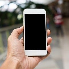 Hand hold blank smartphone