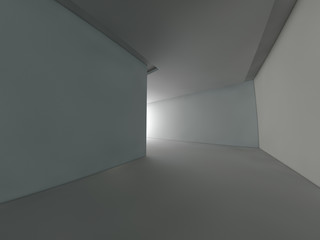 empty light big hall 3D rendering