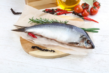 Herring with onion and rosemary