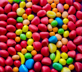 Close-up of bright colorful candies