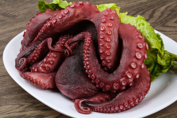 Boiled octopus