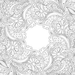 Vector Monochrome Floral Background