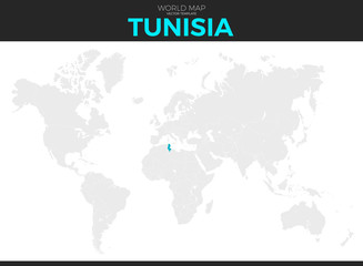 Tunisia, Tunisian Republic Location Map