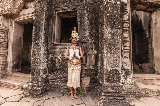 Female Apsara Dancer, Bayon Temple, Angkor Thom, Cambodia