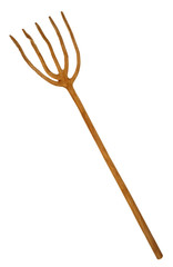wooden farmer fork for harvest