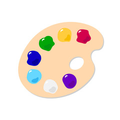 The artist's palette. Object isolated on white background. Vector illustration.