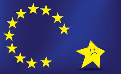 EU flag without one star -  Brexit