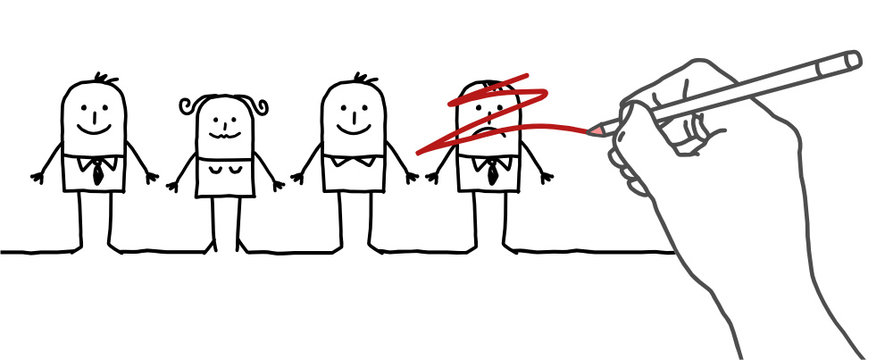 Drawing big hand and cartoon characters - deletion