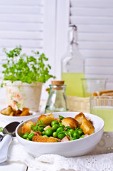 Salad with green peas