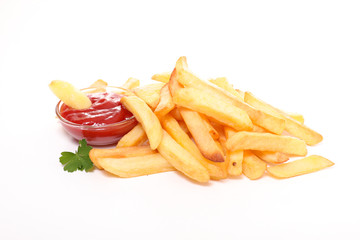french fries isolated on white