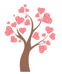 Obraz na płótnie Canvas Illustration tree with hearts