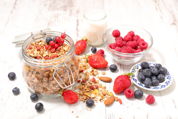 granola with berry fruit