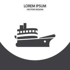 Obraz premium Ship icon on the background