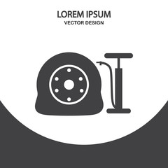 Wheel pumping icon on the background