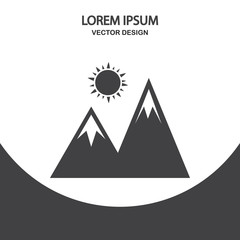 Mountain icon on the background
