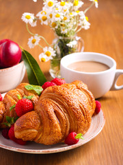 Croissants with fresh berries