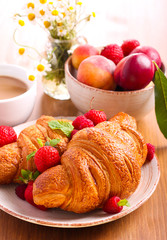 Croissants with fresh berries
