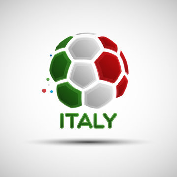 Abstract Italy soccer ball