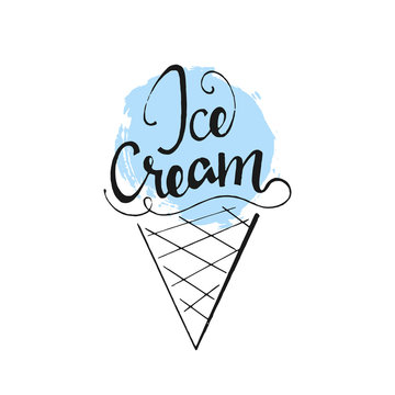 Ice Cream hand drawn lettering