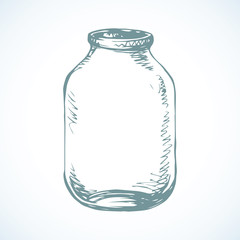 Glass jar. Vector drawing