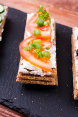 bread with cheese and tomatoes