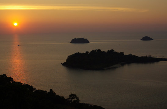 Sunset on the island of Koh Chang, Thailand