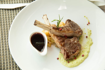  menu with steaks, lamb.