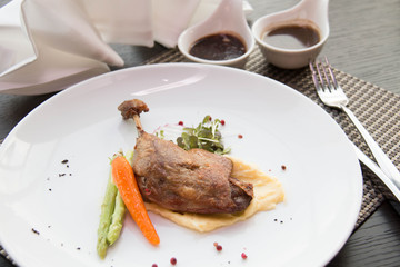 Gourmet fried Duck steak